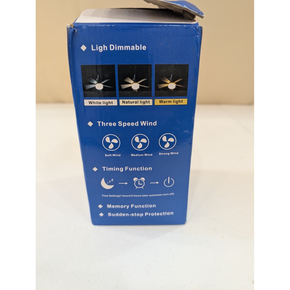 Ceiling Fan with‎ Light Dimmable Adjustable 3 Speed Timing Memory Distressed Pkg - Picture 3 of 4